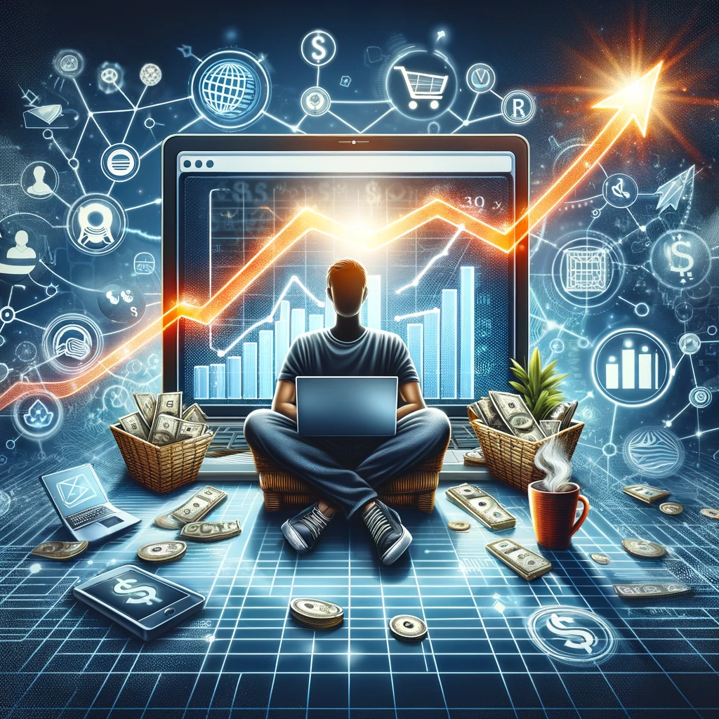 create a photo for this text: Affiliate Marketing Make Money Online with Passive Income